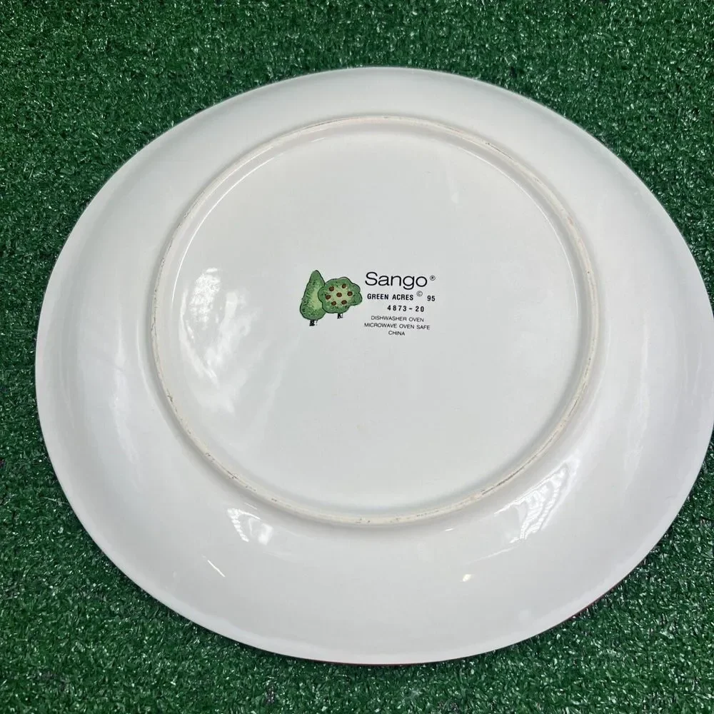 Vintage Sango Green Acres Serving Platter Dinner Plate Church Farm Horse 4873 20